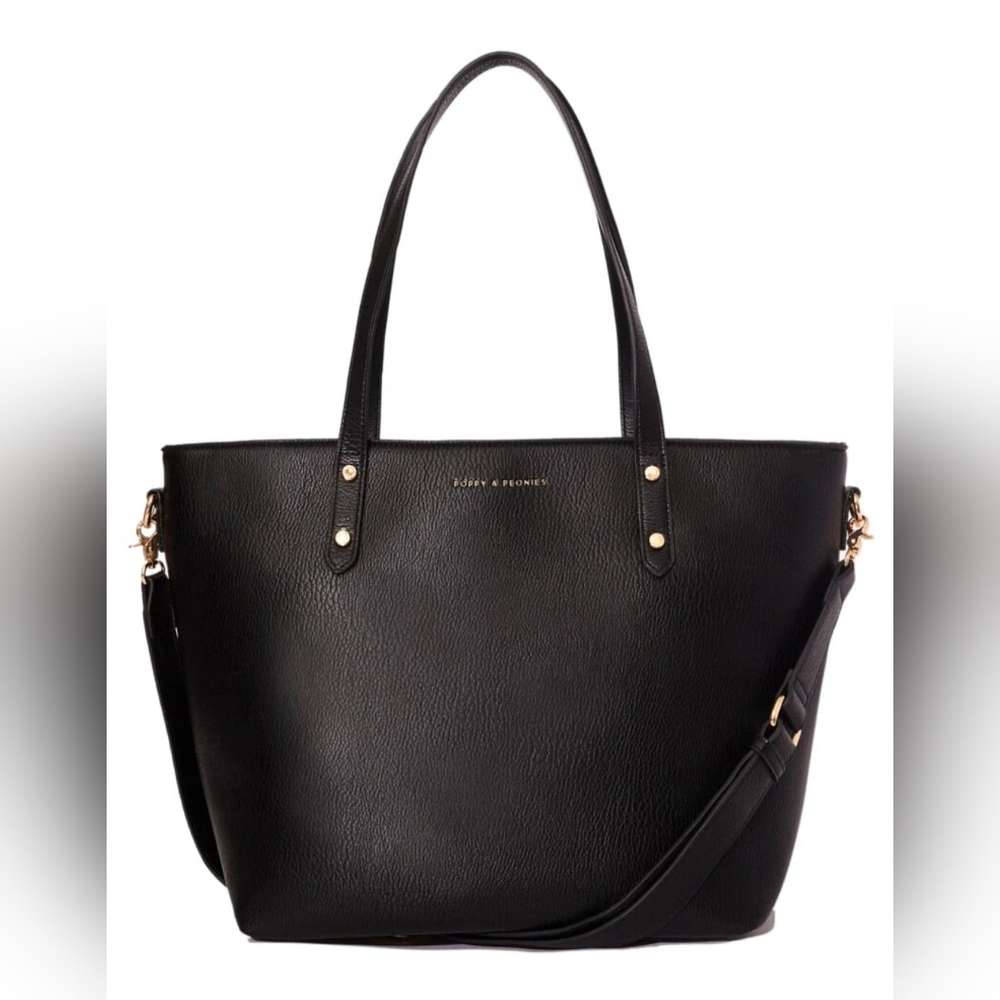 Poppy & Peonies Go-Getter Tote in Black